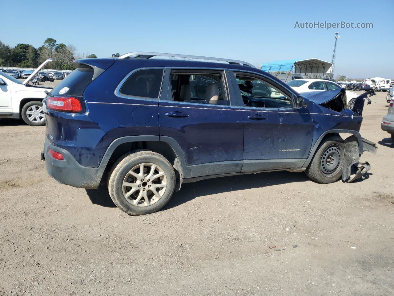 2015 Jeep Cherokee Latitude Синий vin: 1C4PJLCS1FW711786