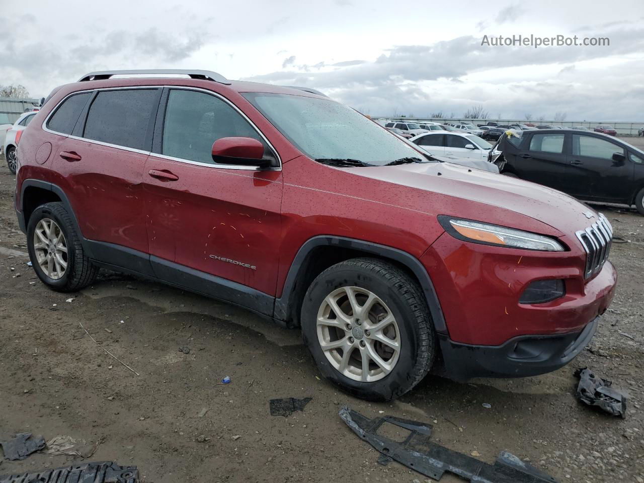 2014 Jeep Cherokee Latitude Red vin: 1C4PJLCS2EW241850