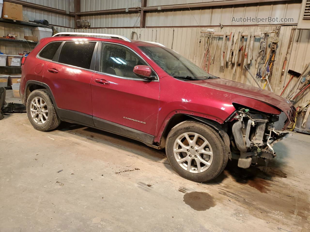 2014 Jeep Cherokee Latitude Maroon vin: 1C4PJLCS8EW155314