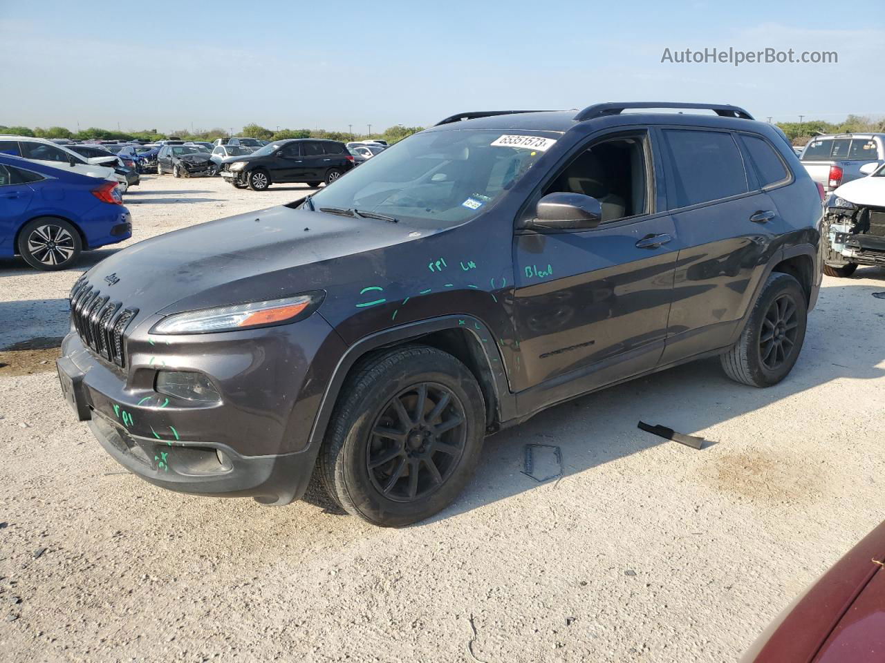 2014 Jeep Cherokee Latitude Gray vin: 1C4PJLCSXEW300868