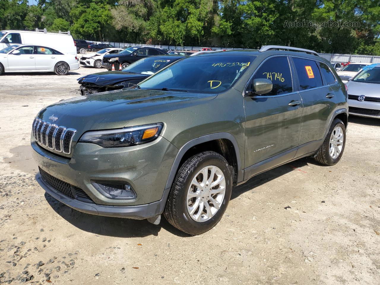 2019 Jeep Cherokee Latitude Зеленый vin: 1C4PJLCX0KD110807