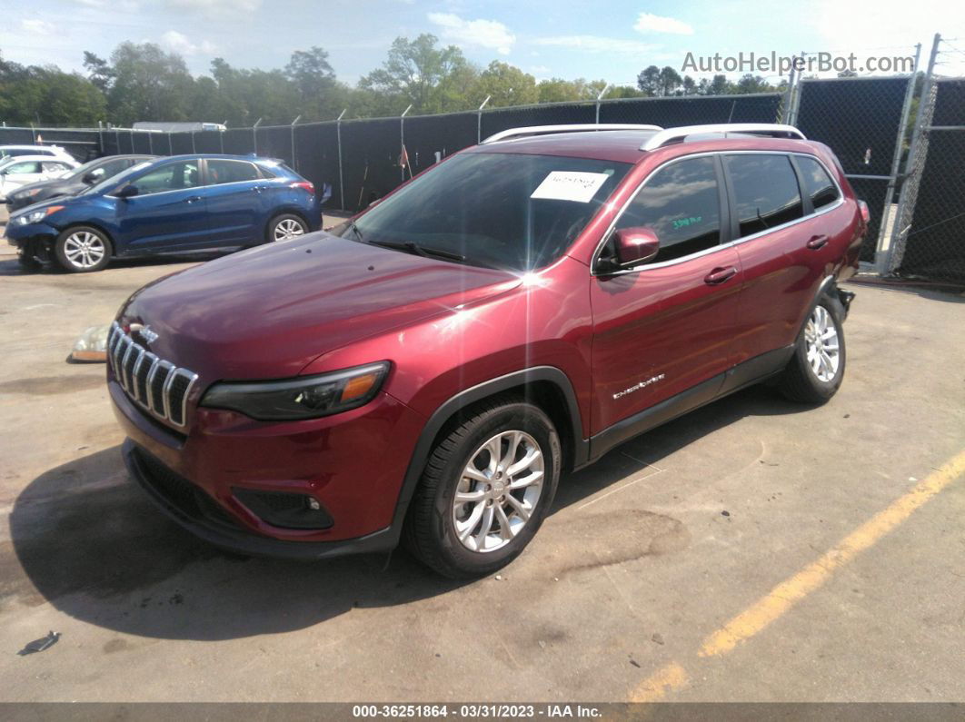 2019 Jeep Cherokee Latitude Burgundy vin: 1C4PJLCX1KD111111