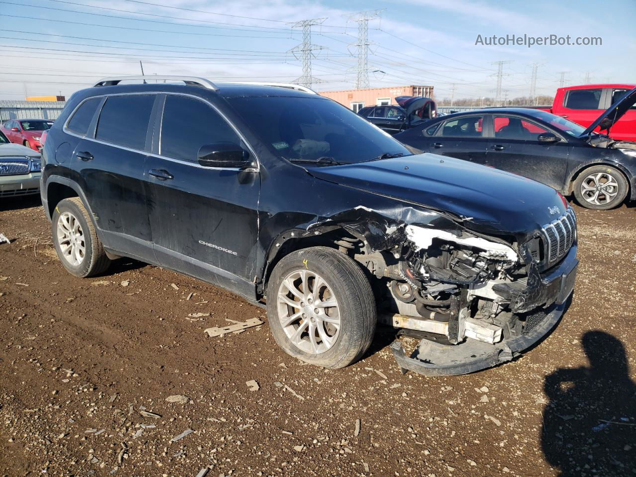 2019 Jeep Cherokee Latitude Black vin: 1C4PJLCX5KD220512