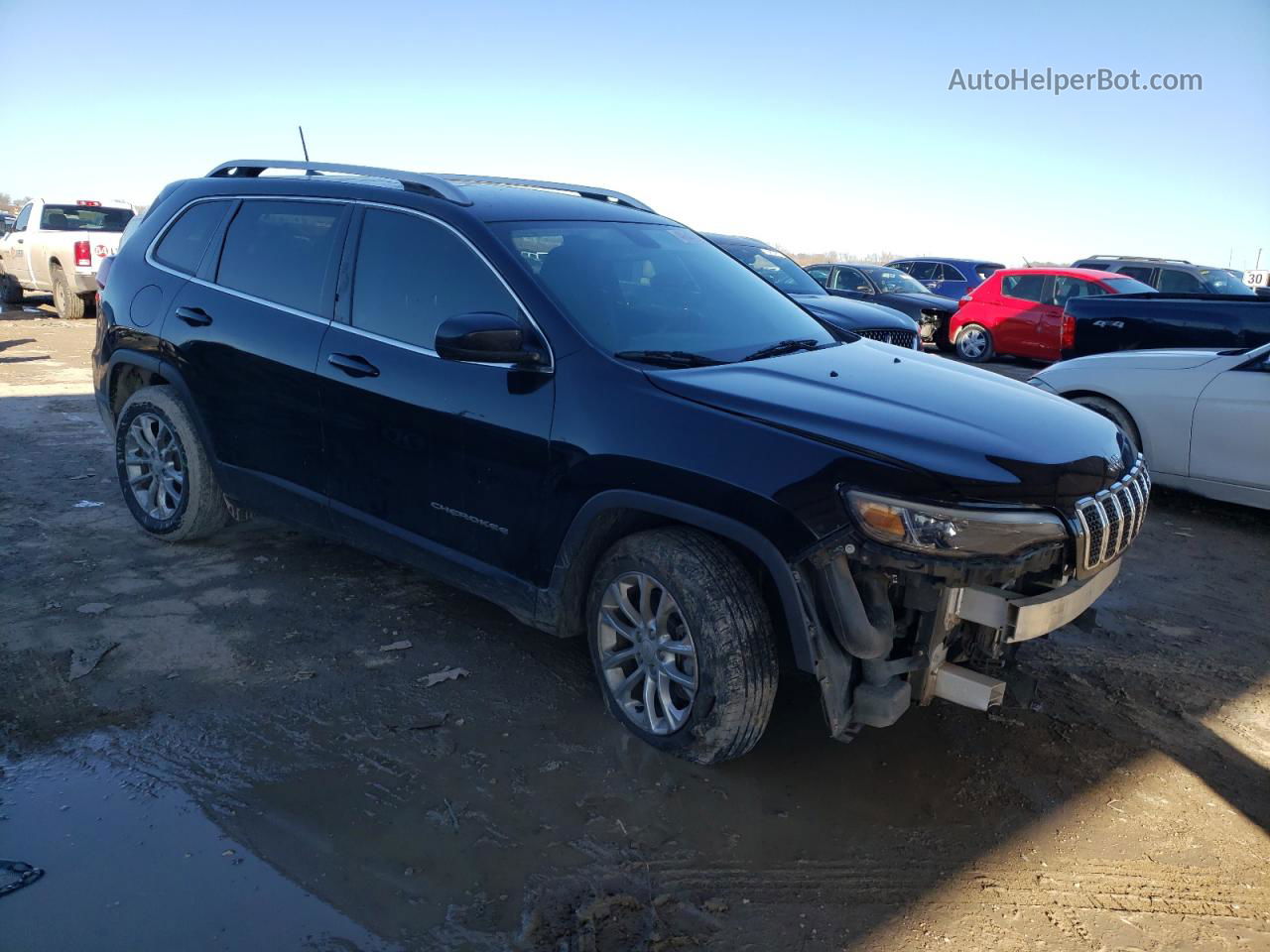 2019 Jeep Cherokee Latitude Черный vin: 1C4PJLCX9KD128643