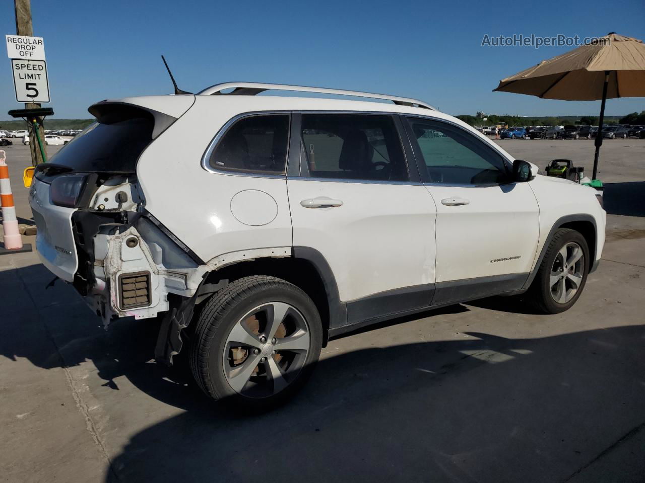 2019 Jeep Cherokee Limited White vin: 1C4PJLDB0KD300674