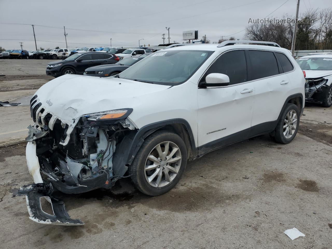 2015 Jeep Cherokee Limited White vin: 1C4PJLDB1FW761120