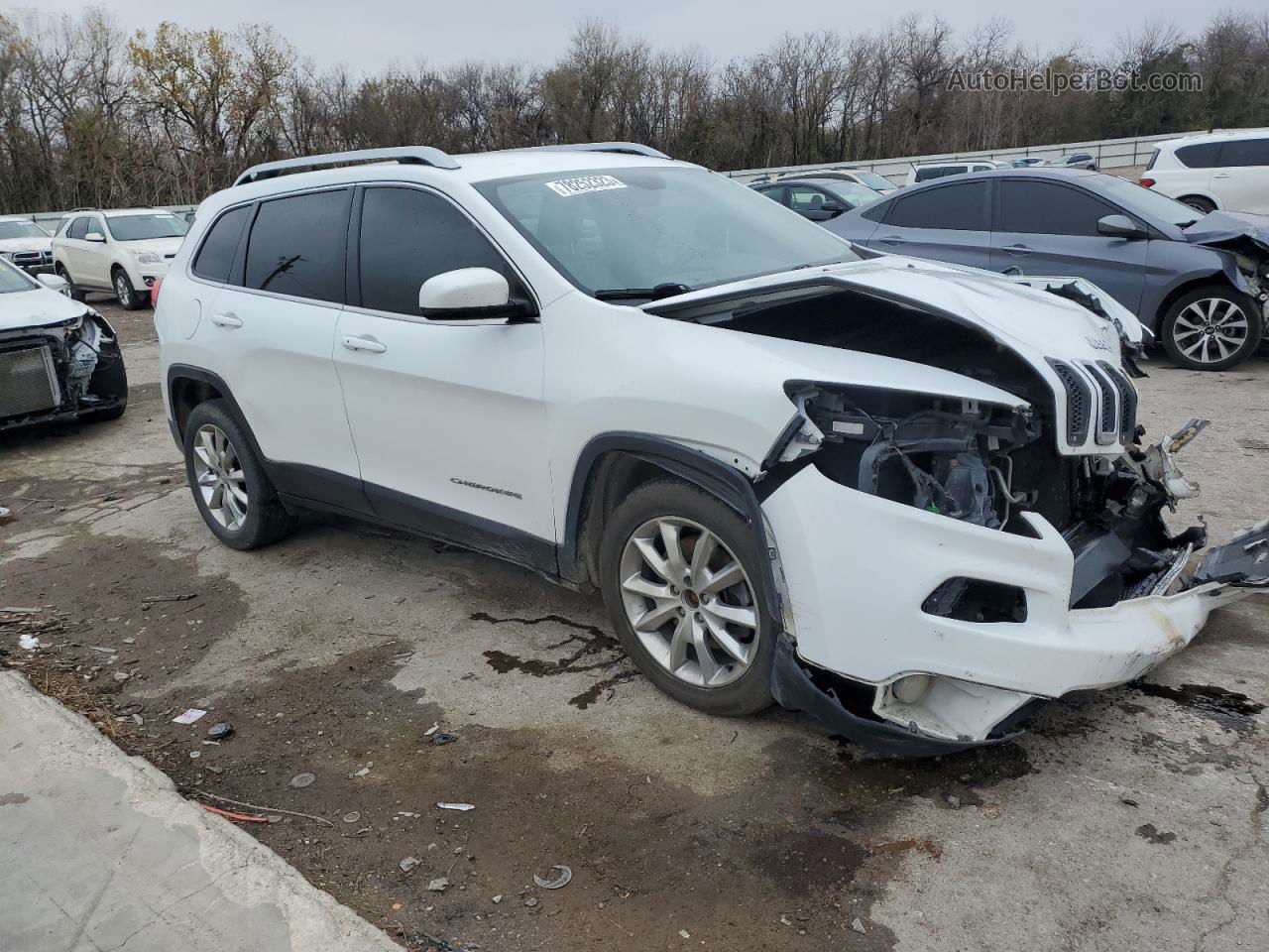 2015 Jeep Cherokee Limited White vin: 1C4PJLDB1FW761120