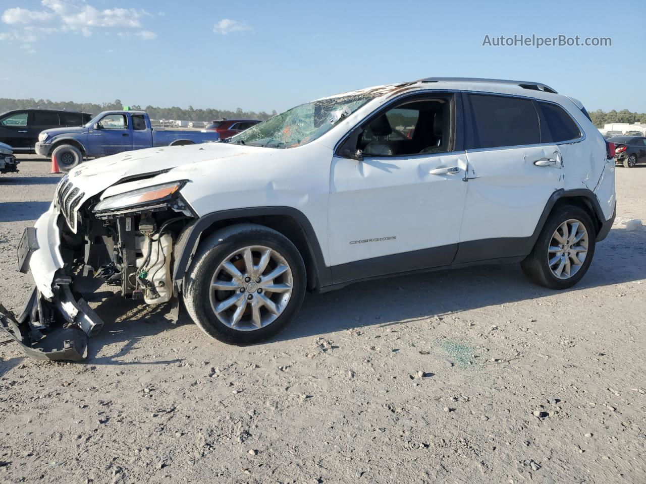 2016 Jeep Cherokee Limited White vin: 1C4PJLDB1GW158282