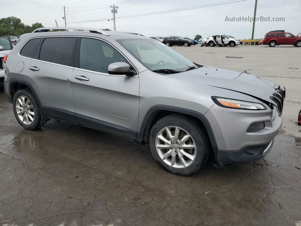 2016 Jeep Cherokee Limited Silver vin: 1C4PJLDB1GW200207