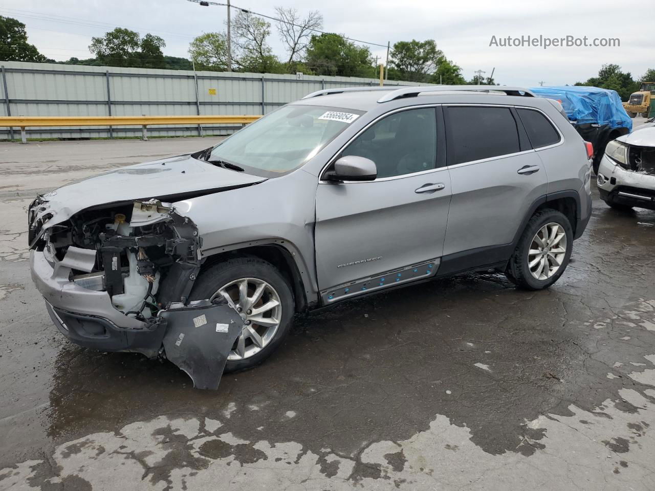 2016 Jeep Cherokee Limited Silver vin: 1C4PJLDB1GW200207