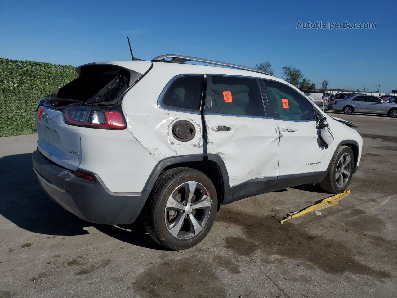 2019 Jeep Cherokee Limited White vin: 1C4PJLDB1KD343288