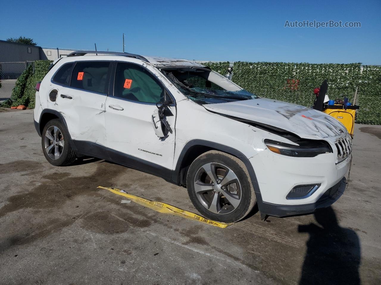 2019 Jeep Cherokee Limited White vin: 1C4PJLDB1KD343288