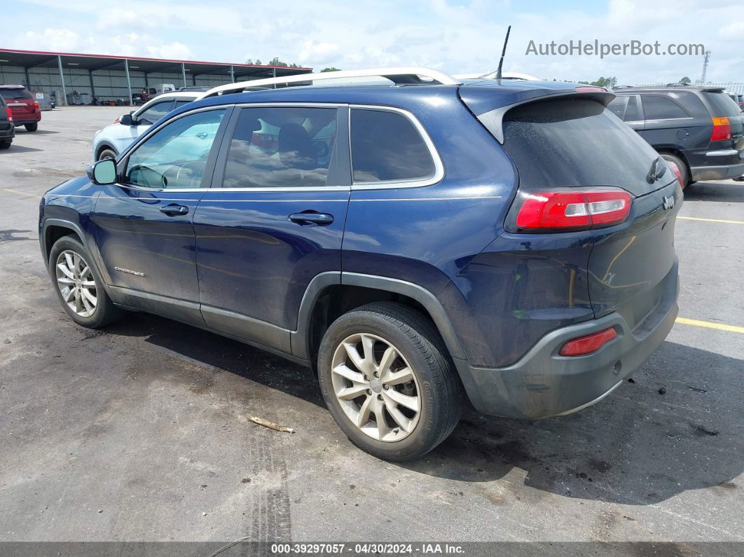 2016 Jeep Cherokee Limited Blue vin: 1C4PJLDB3GW273451