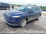 2016 Jeep Cherokee Limited Blue vin: 1C4PJLDB3GW273451