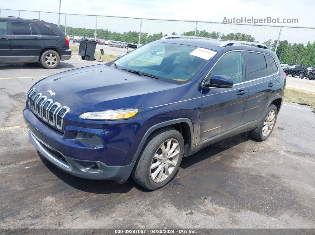 2016 Jeep Cherokee Limited Blue vin: 1C4PJLDB3GW273451