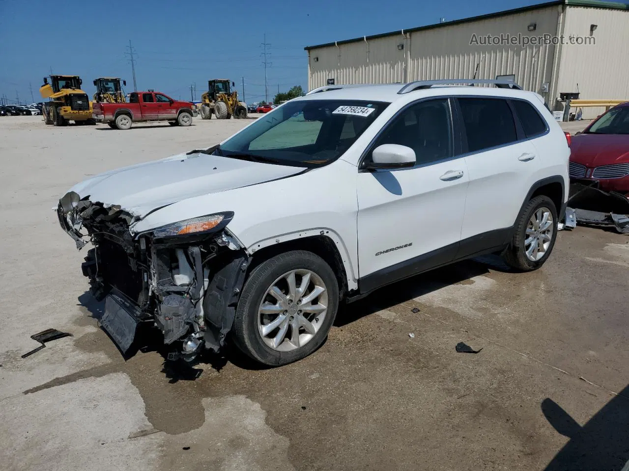 2015 Jeep Cherokee Limited White vin: 1C4PJLDB4FW762178