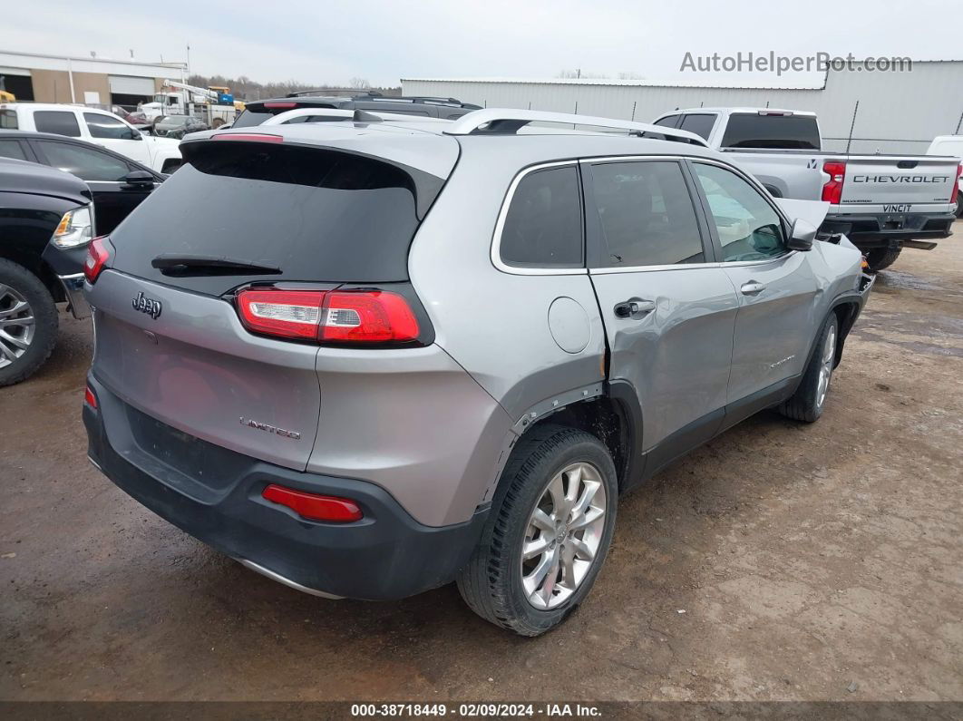 2016 Jeep Cherokee Limited Gray vin: 1C4PJLDB6GW157919