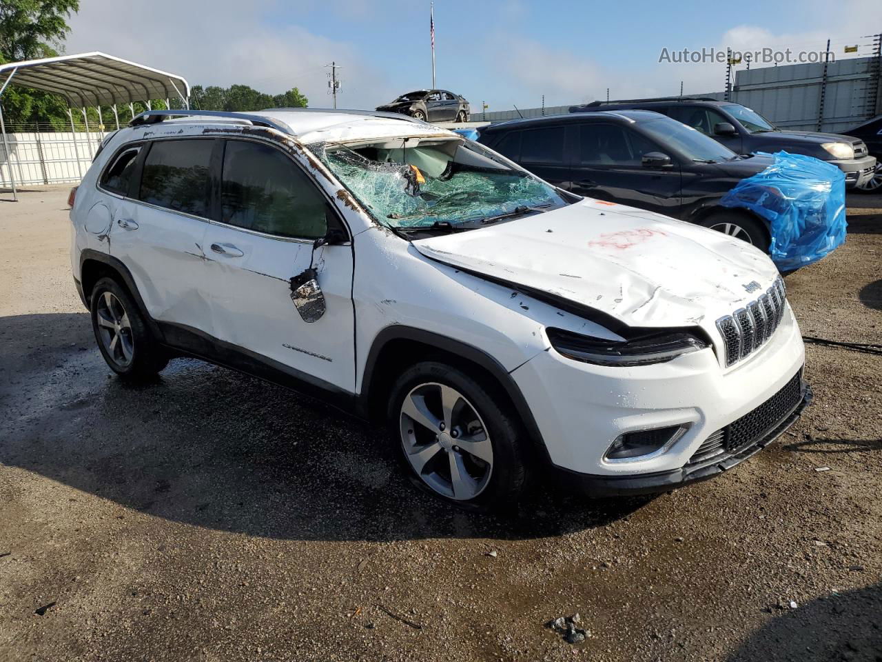 2019 Jeep Cherokee Limited White vin: 1C4PJLDB6KD387304