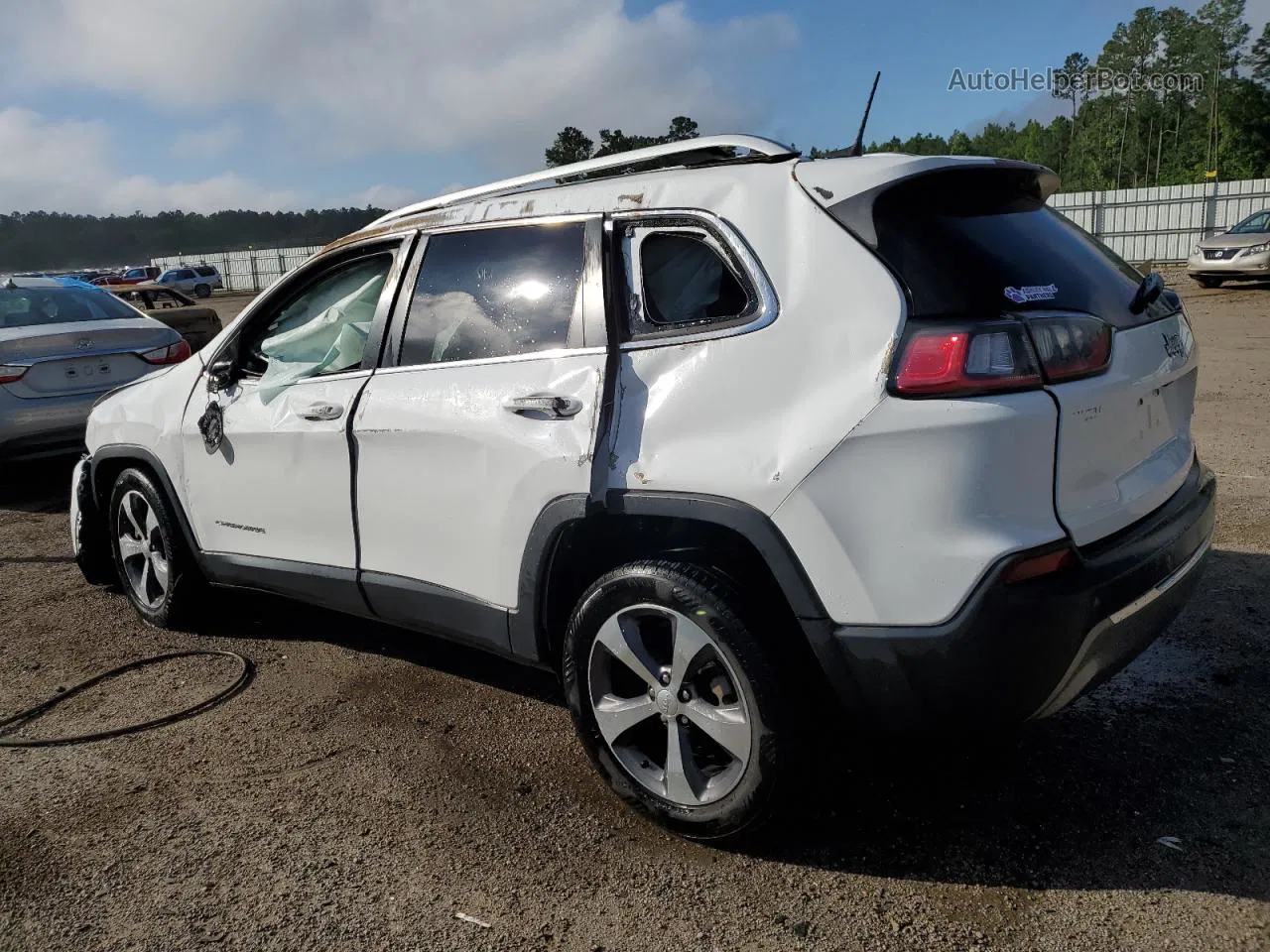 2019 Jeep Cherokee Limited White vin: 1C4PJLDB6KD387304