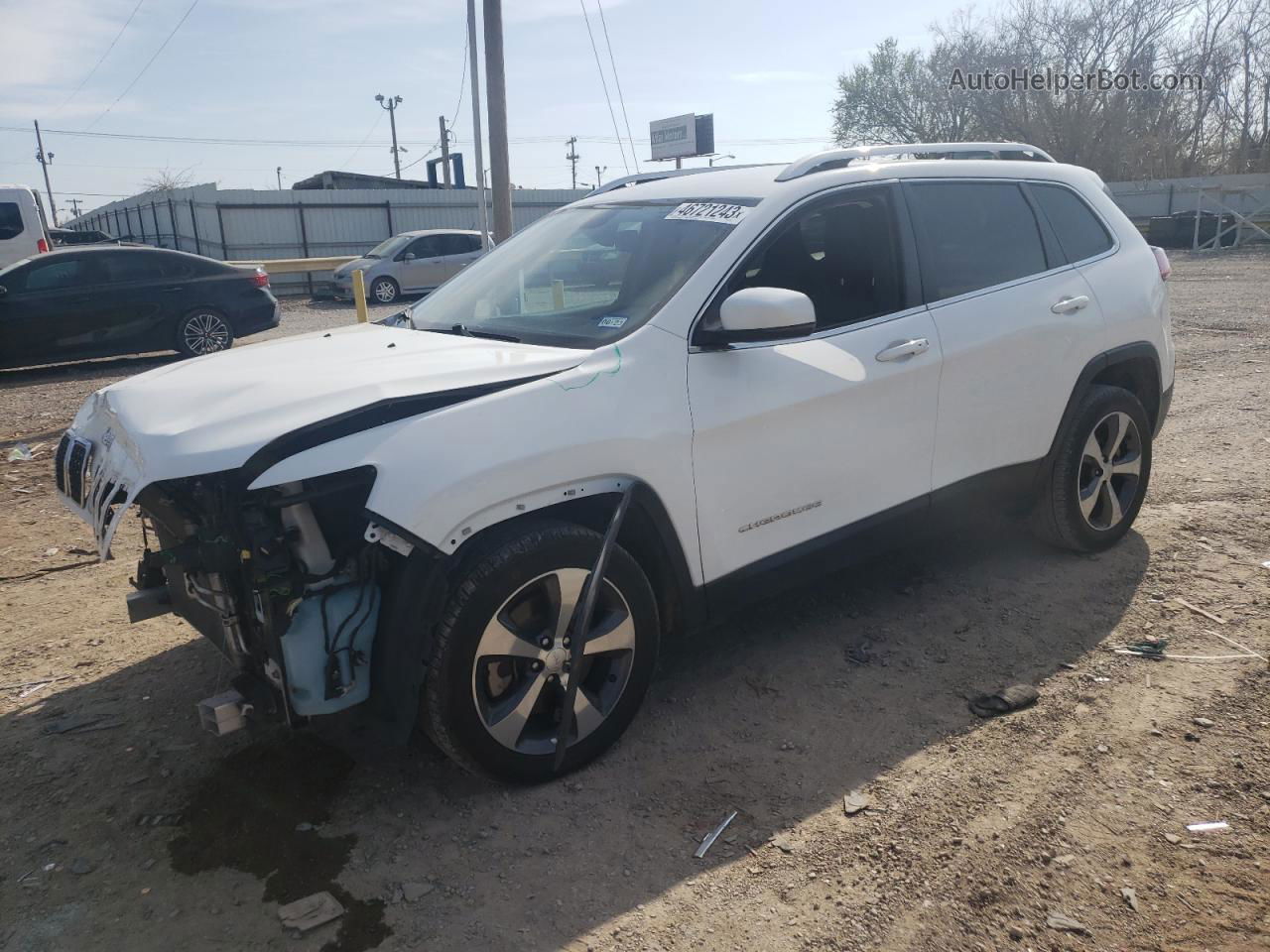 2019 Jeep Cherokee Limited White vin: 1C4PJLDB6KD416042