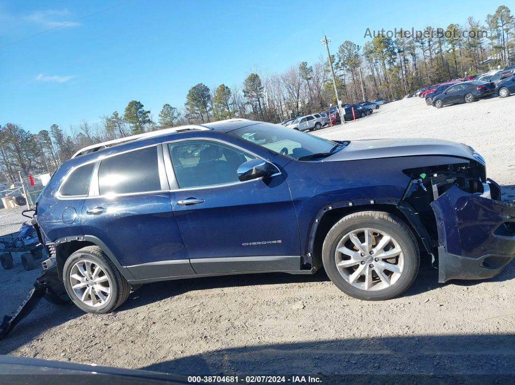 2015 Jeep Cherokee Limited Blue vin: 1C4PJLDB7FW770503