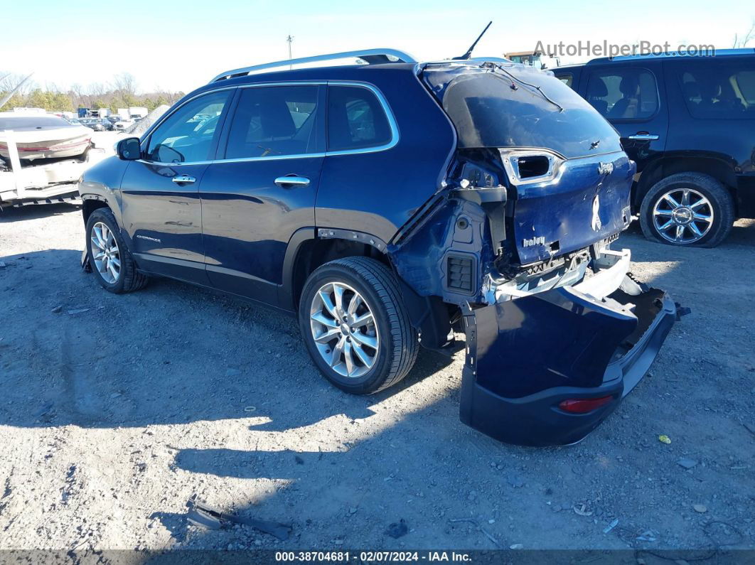 2015 Jeep Cherokee Limited Blue vin: 1C4PJLDB7FW770503