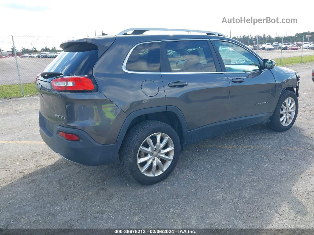 2016 Jeep Cherokee Limited Gray vin: 1C4PJLDB7GW363105