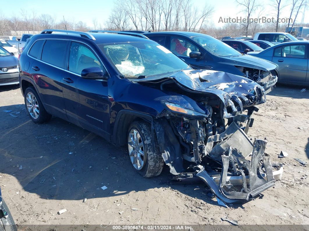 2016 Jeep Cherokee Limited Blue vin: 1C4PJLDB8GW114215