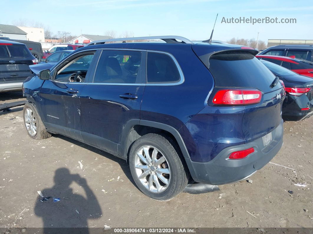 2016 Jeep Cherokee Limited Blue vin: 1C4PJLDB8GW114215