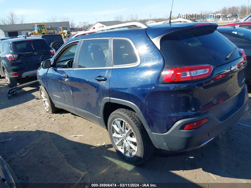 2016 Jeep Cherokee Limited Blue vin: 1C4PJLDB8GW114215