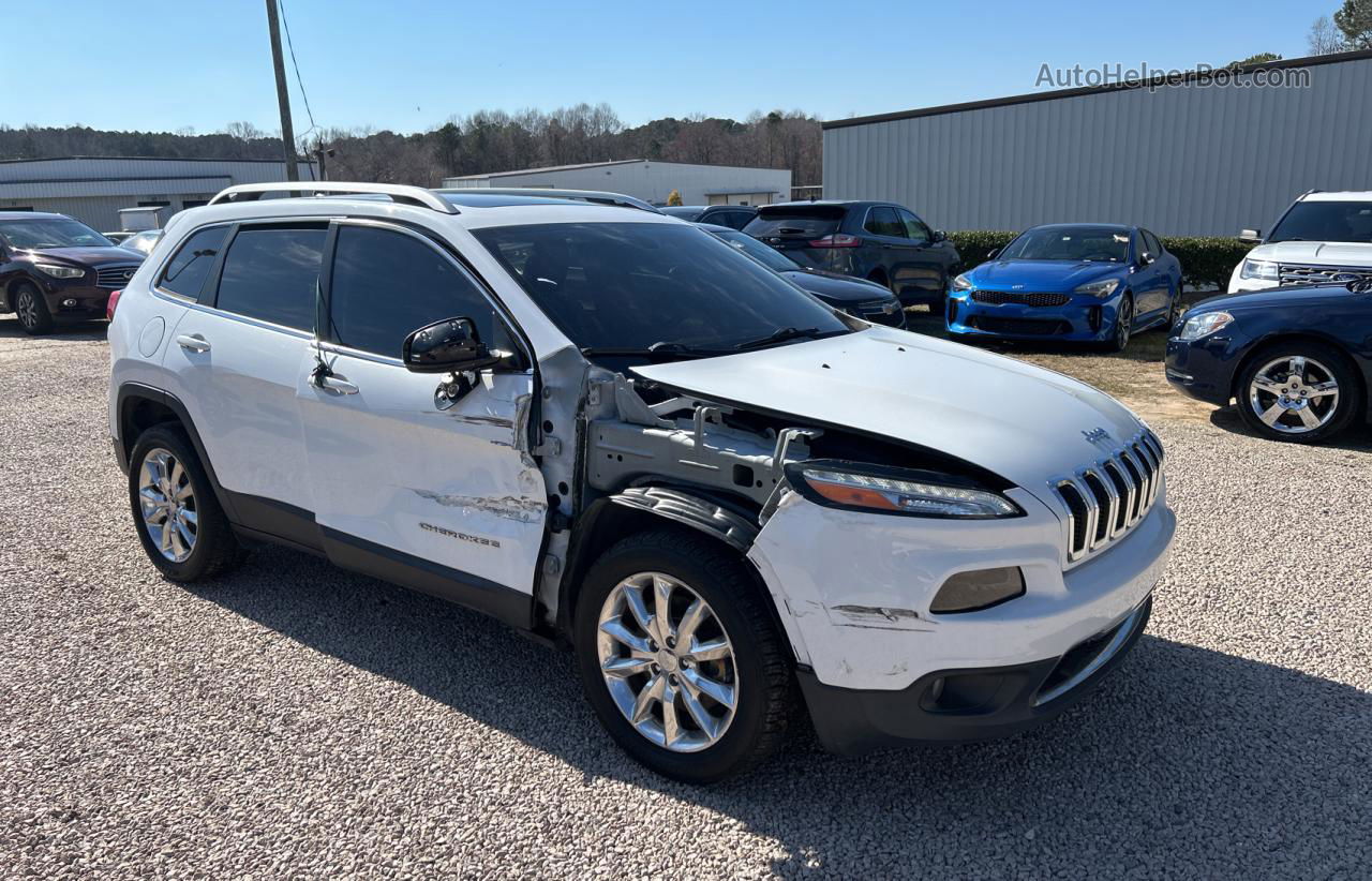 2016 Jeep Cherokee Limited White vin: 1C4PJLDB8GW273414