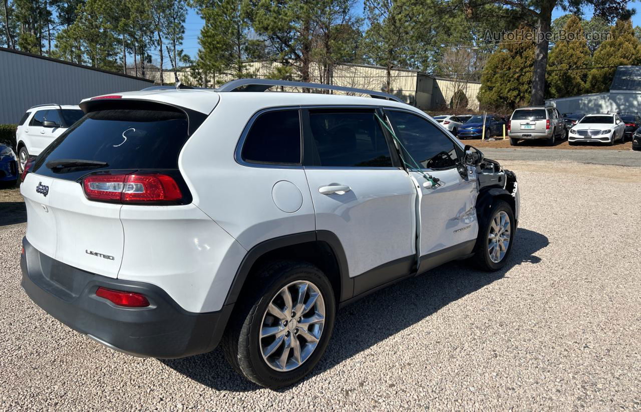 2016 Jeep Cherokee Limited White vin: 1C4PJLDB8GW273414