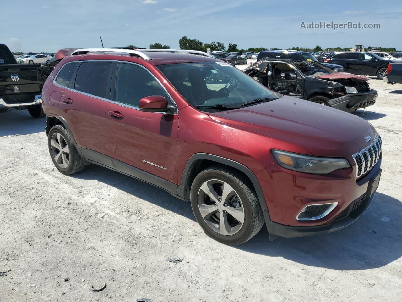 2019 Jeep Cherokee Limited Burgundy vin: 1C4PJLDB8KD415913