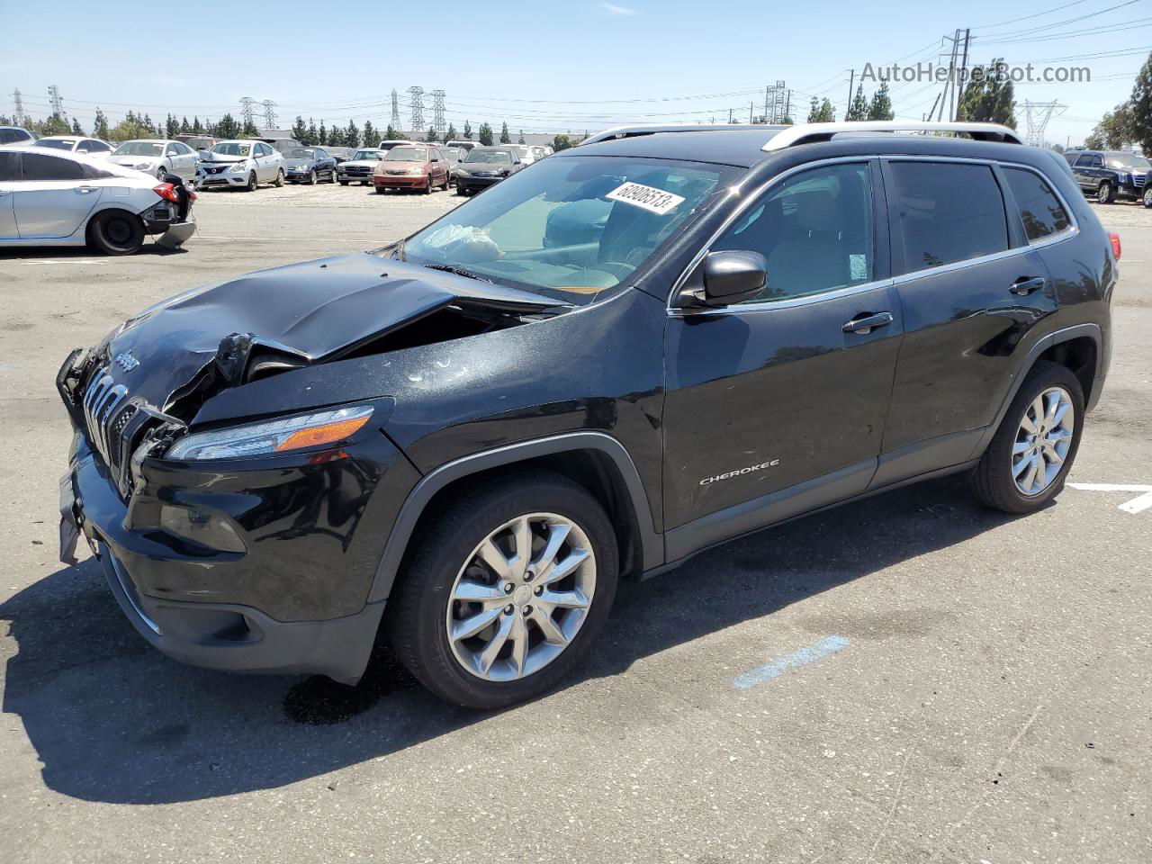 2015 Jeep Cherokee Limited Black vin: 1C4PJLDBXFW695652