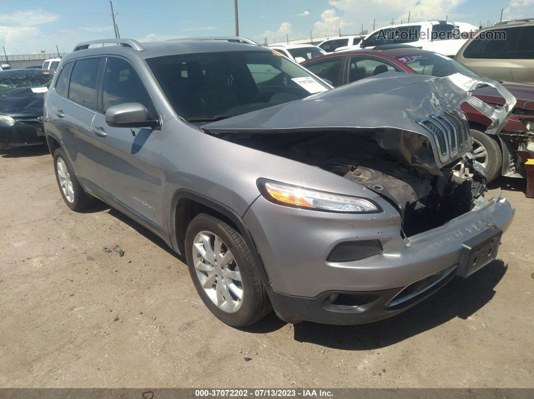 2016 Jeep Cherokee Limited Silver vin: 1C4PJLDBXGW216440