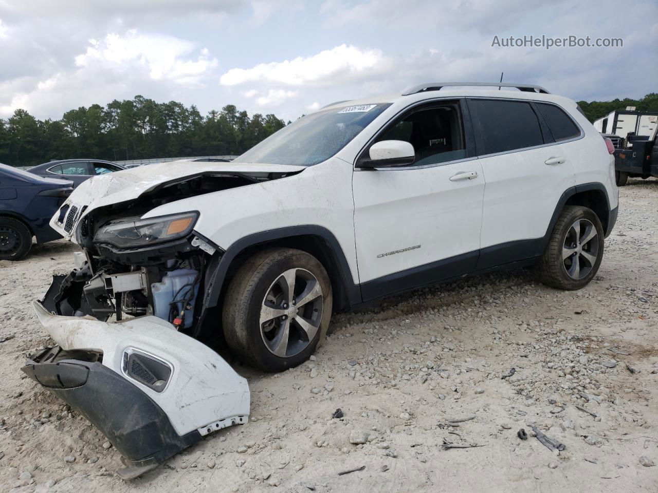 2019 Jeep Cherokee Limited White vin: 1C4PJLDN2KD159813