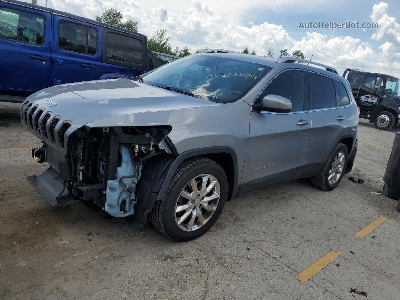 2015 Jeep Cherokee Limited Silver vin: 1C4PJLDS0FW782606