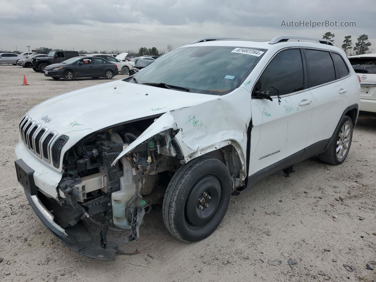 2014 Jeep Cherokee Limited White vin: 1C4PJLDS1EW192140