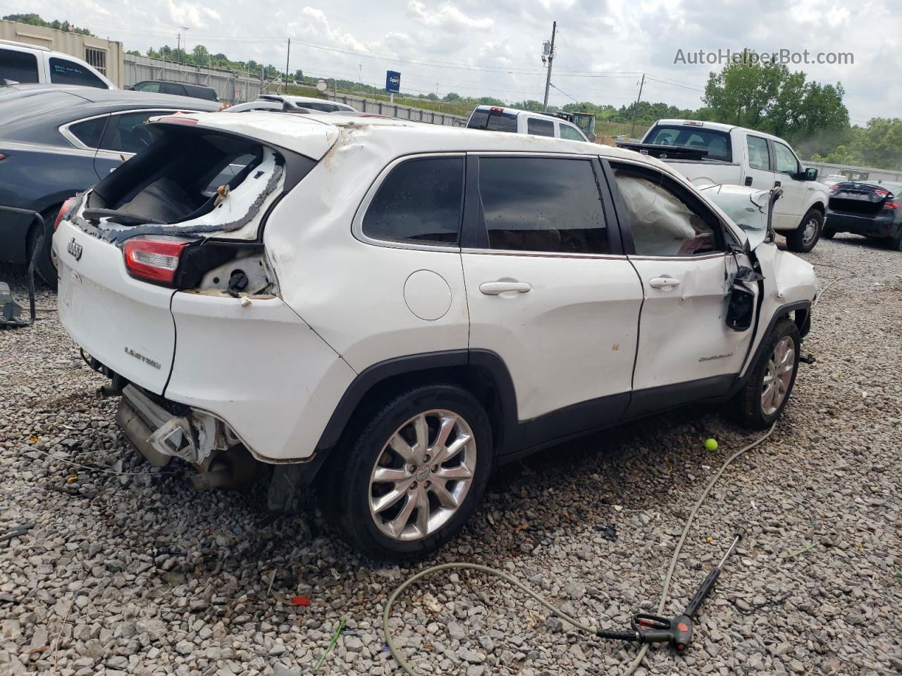 2015 Jeep Cherokee Limited White vin: 1C4PJLDS1FW690498