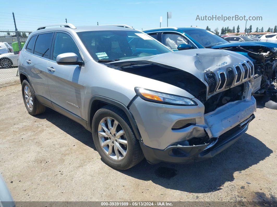 2016 Jeep Cherokee Limited Silver vin: 1C4PJLDS1GW114444