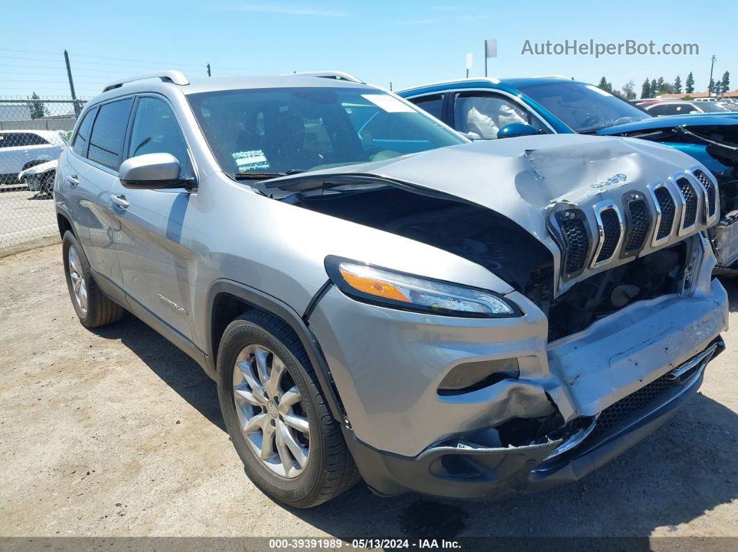 2016 Jeep Cherokee Limited Silver vin: 1C4PJLDS1GW114444