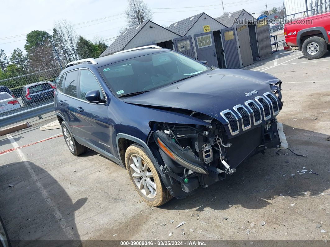 2014 Jeep Cherokee Limited Blue vin: 1C4PJLDS2EW241698