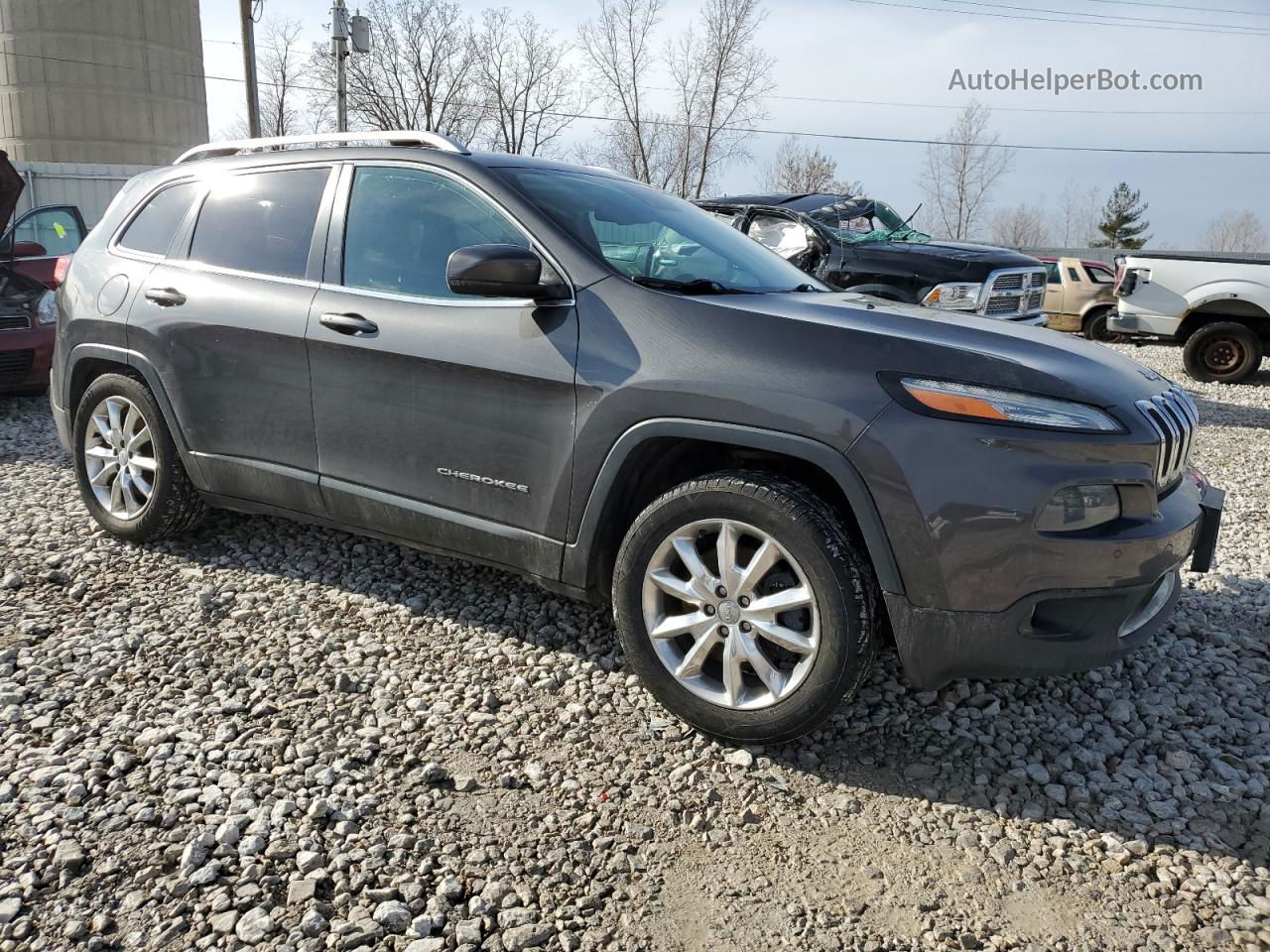 2014 Jeep Cherokee Limited Серый vin: 1C4PJLDS3EW283037