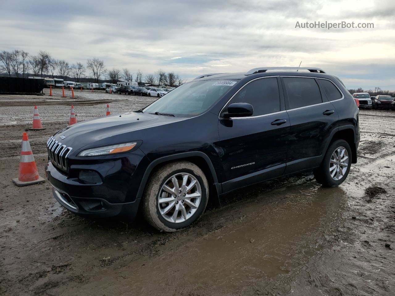 2014 Jeep Cherokee Limited Blue vin: 1C4PJLDS5EW256552