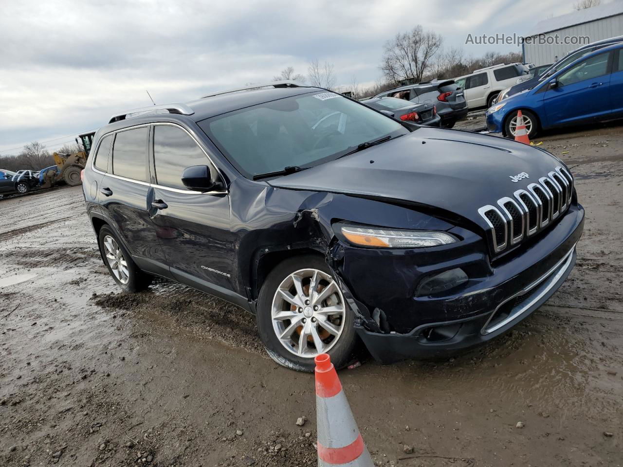 2014 Jeep Cherokee Limited Blue vin: 1C4PJLDS5EW256552