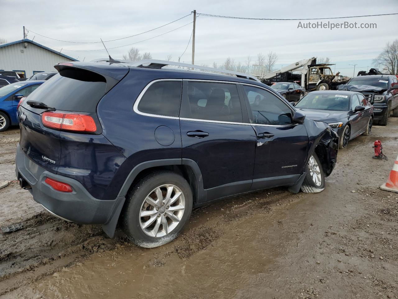 2014 Jeep Cherokee Limited Blue vin: 1C4PJLDS5EW256552