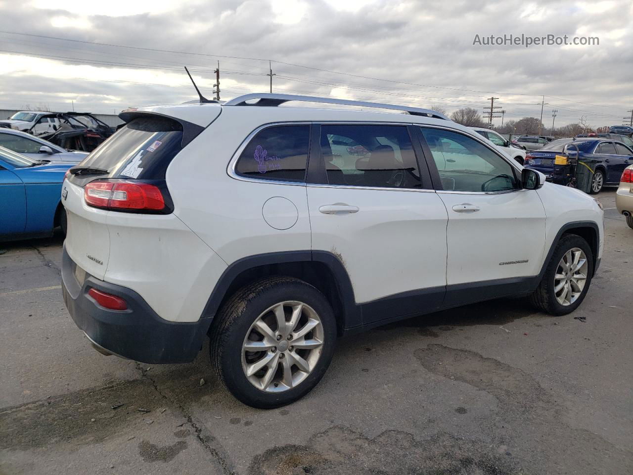 2014 Jeep Cherokee Limited White vin: 1C4PJLDS5EW293407