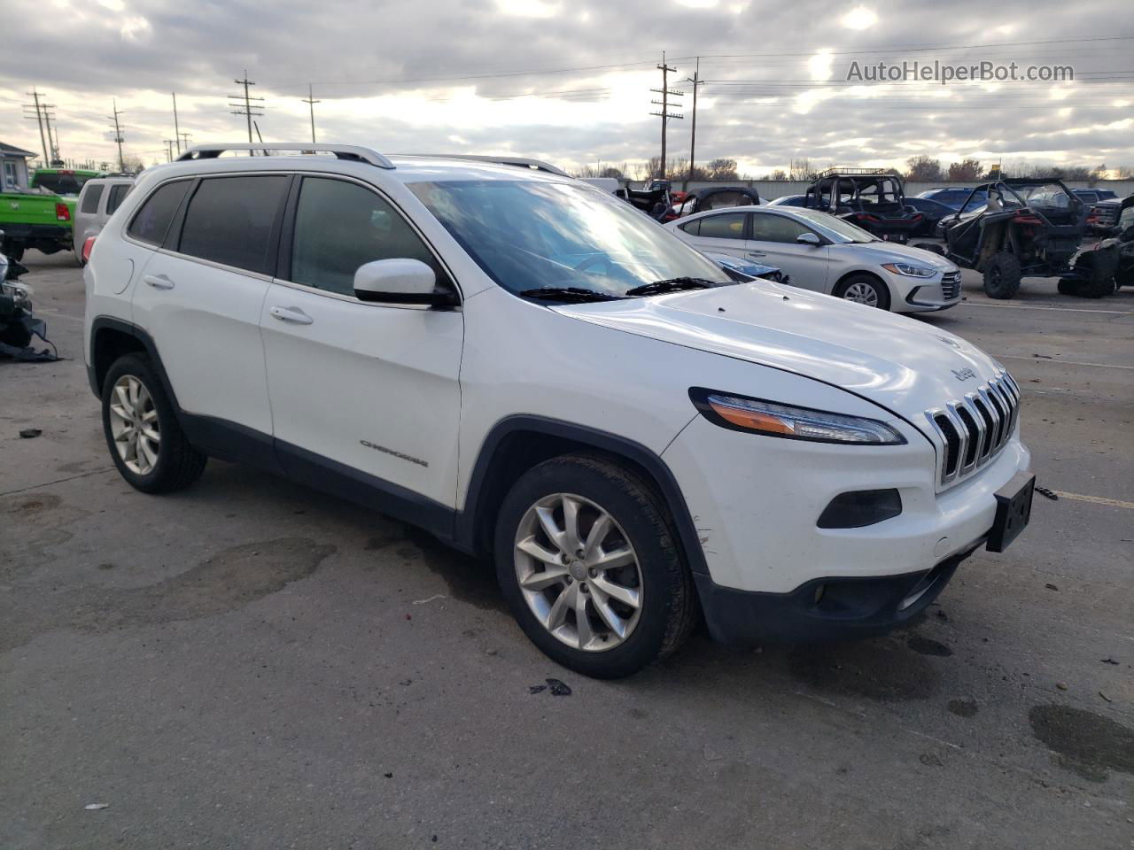 2014 Jeep Cherokee Limited White vin: 1C4PJLDS5EW293407