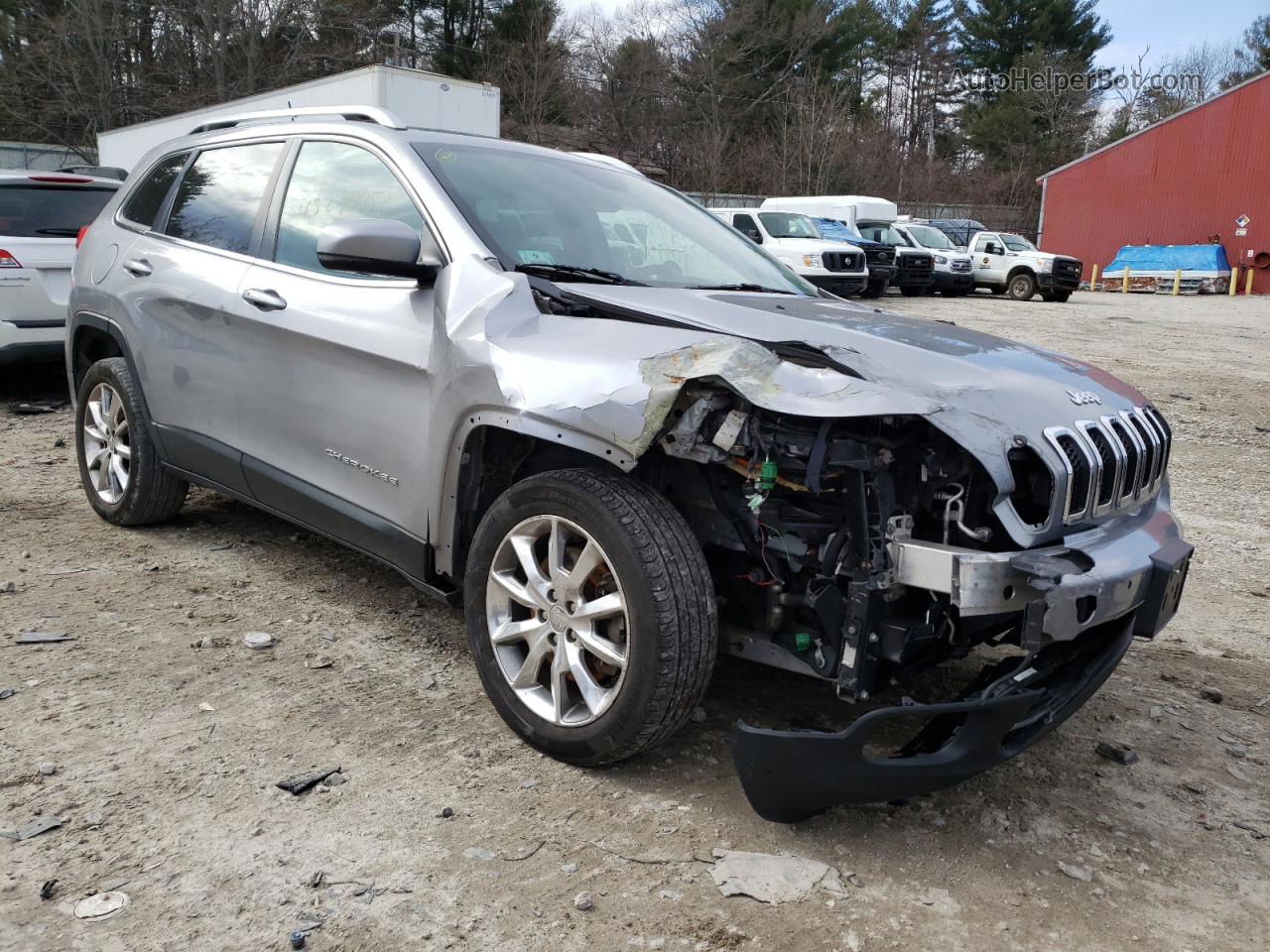 2014 Jeep Cherokee Limited Silver vin: 1C4PJLDS8EW123624