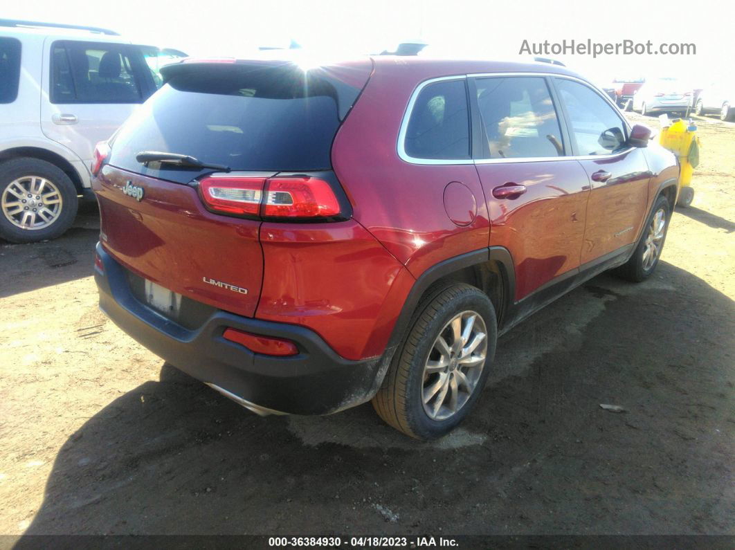 2015 Jeep Cherokee Limited Maroon vin: 1C4PJLDS9FW585594